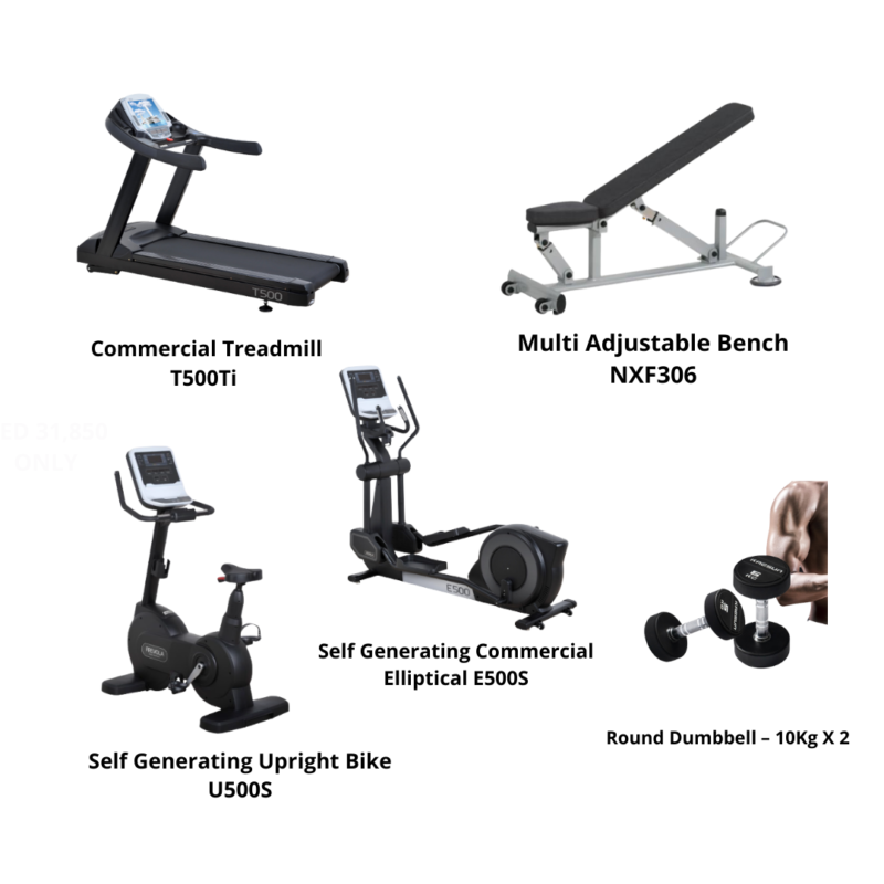 Kaesun Fitness Set-Treadmill+Bench+Elliptical+Upright Bike+Dumbbell