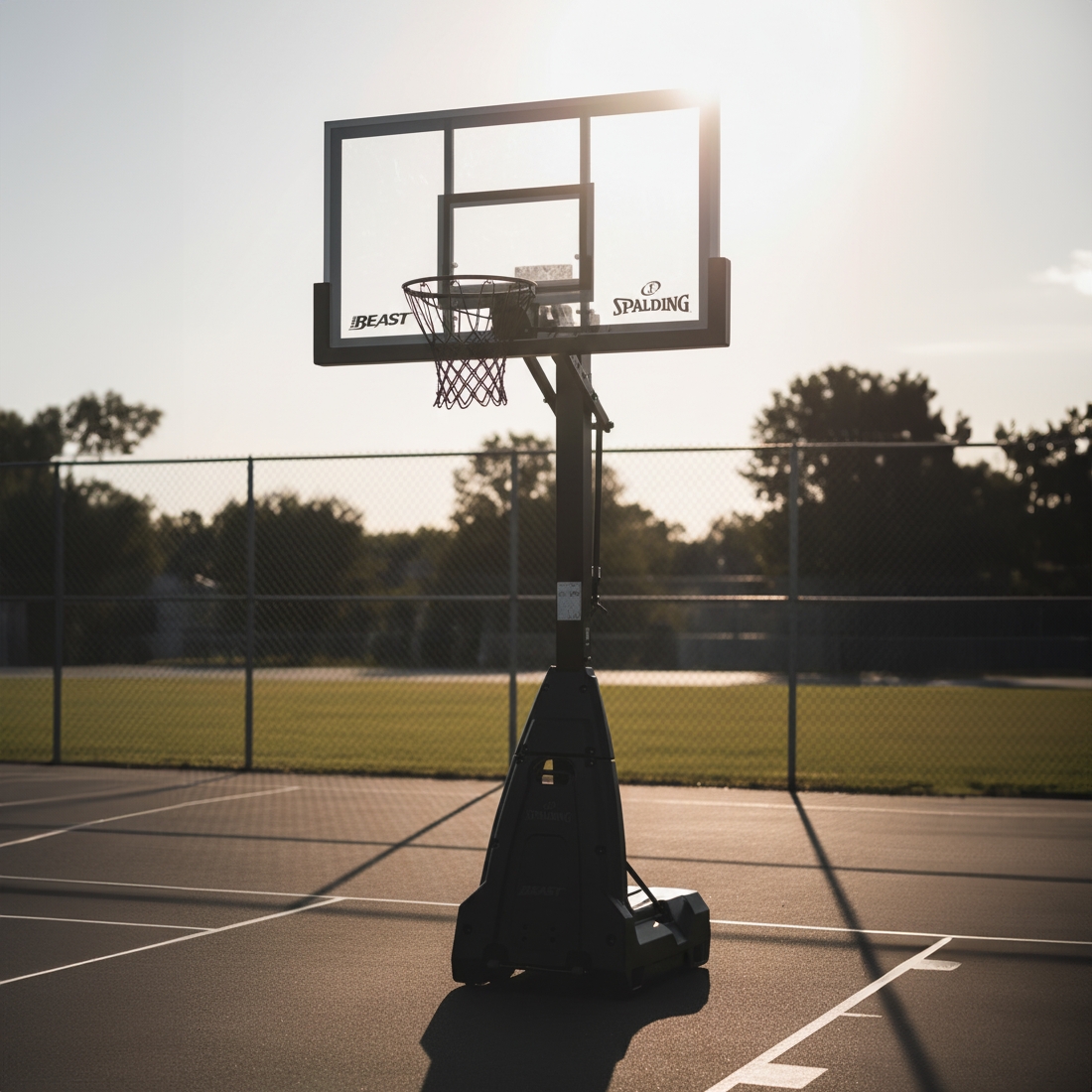 Spalding Beast Stealth 60" Glass Portable Basketball Hoop System - Image 4