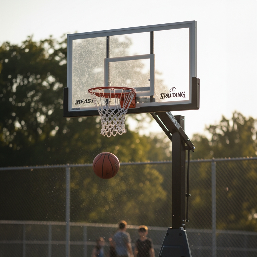 Spalding Beast Stealth 60" Glass Portable Basketball Hoop System - Image 5