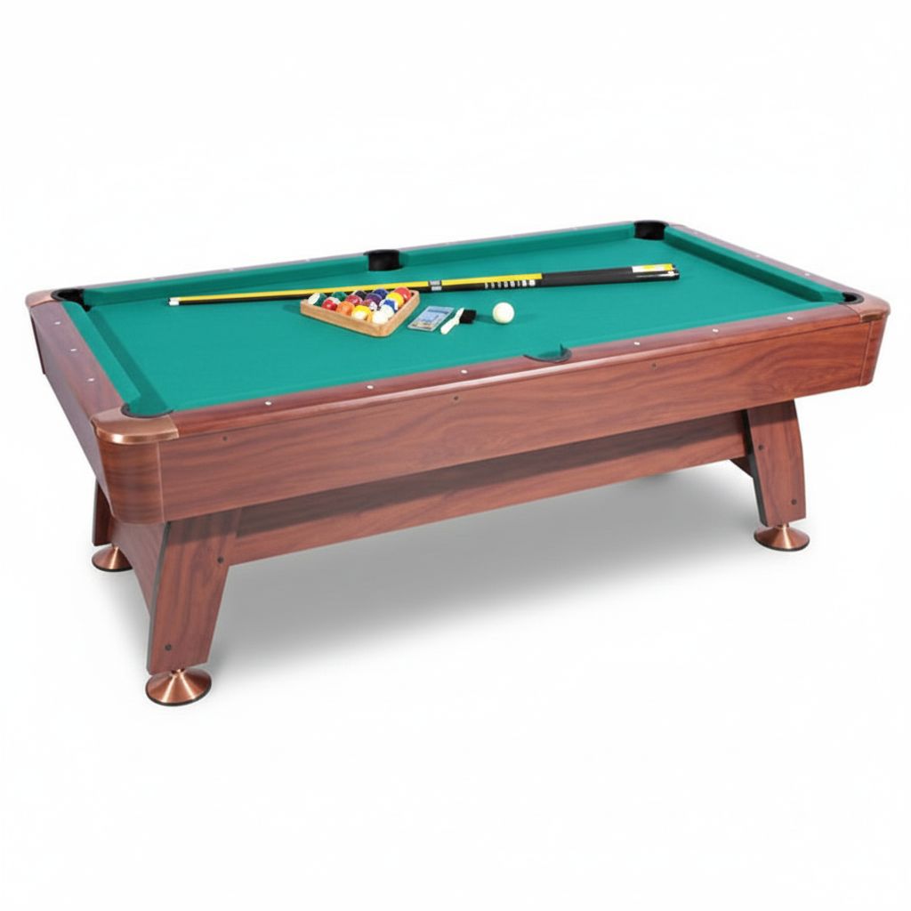 Roma Italy HBT171D02S2 Non-KD Billiard Table – Solid Hardwood Frame with Natural Slate Bed | 7 FT - Image 2