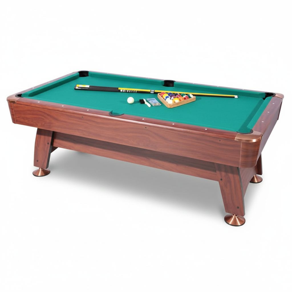 Roma Italy HBT171D02S2 Non-KD Billiard Table – Solid Hardwood Frame with Natural Slate Bed | 7 FT - Image 3