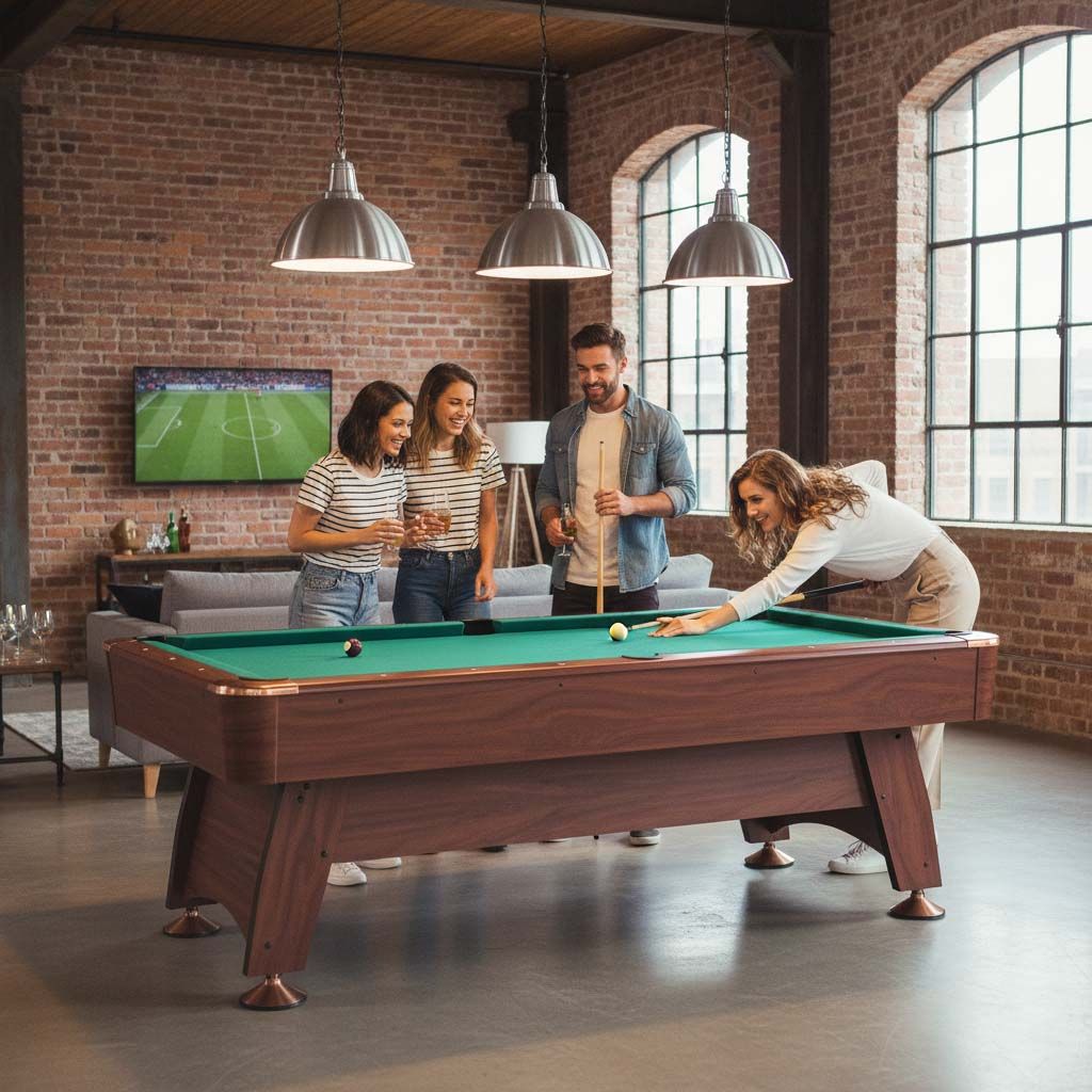 Roma Italy HBT171D02S2 Non-KD Billiard Table – Solid Hardwood Frame with Natural Slate Bed | 7 FT - Image 4