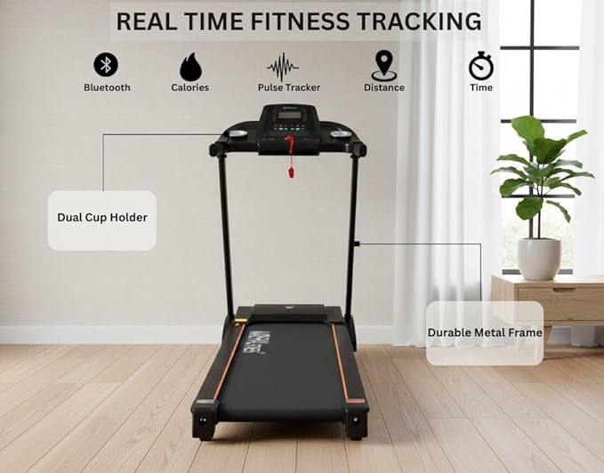Marshal Fitness 3HP Foldable Auto-Incline Treadmill | Home Running - Image 3