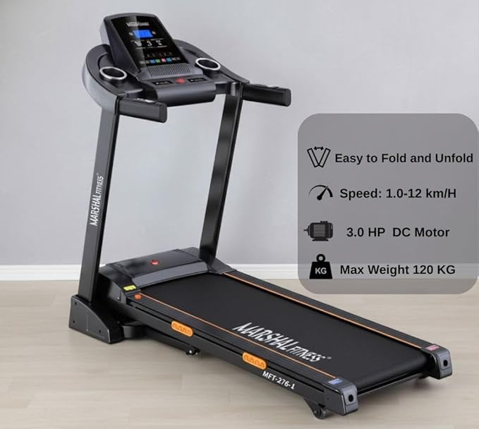 Marshal Fitness 3HP Foldable Auto-Incline Treadmill | Home Running - Image 4