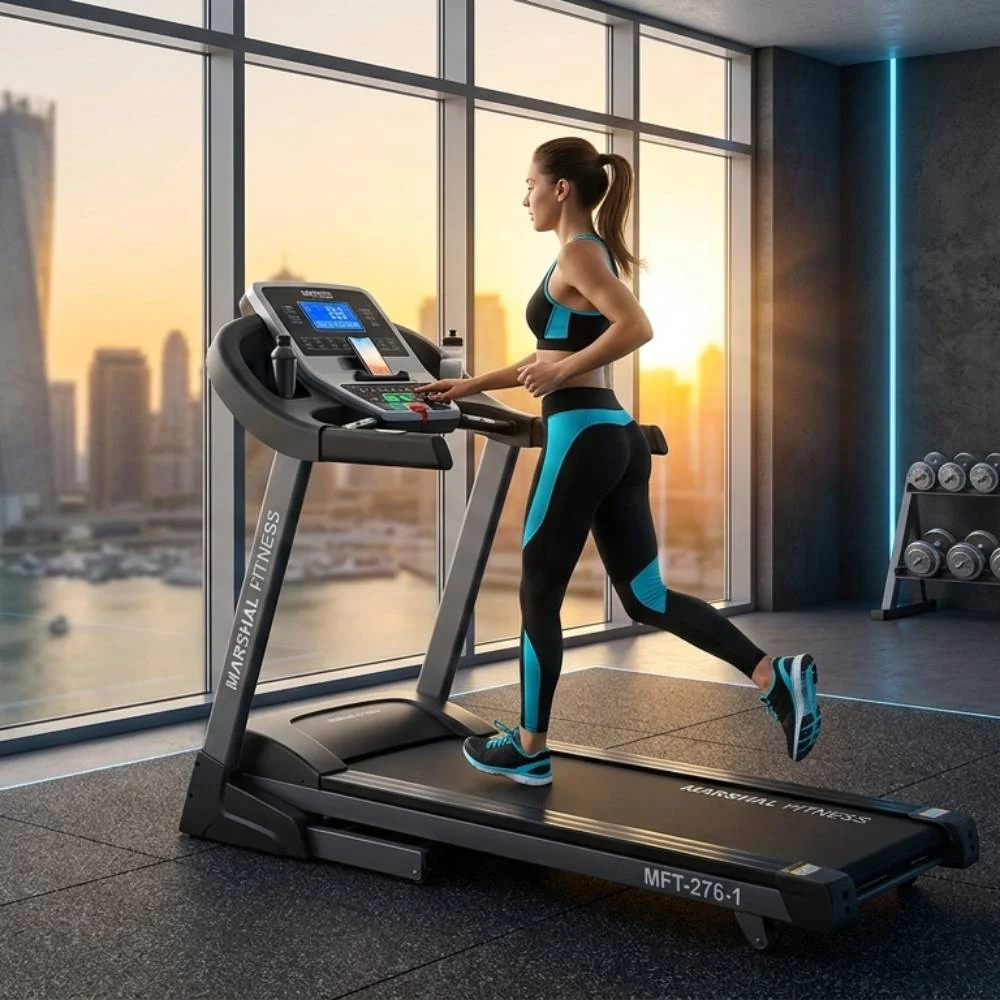 Marshal Fitness 3HP Foldable Auto-Incline Treadmill | Home Running - Image 2